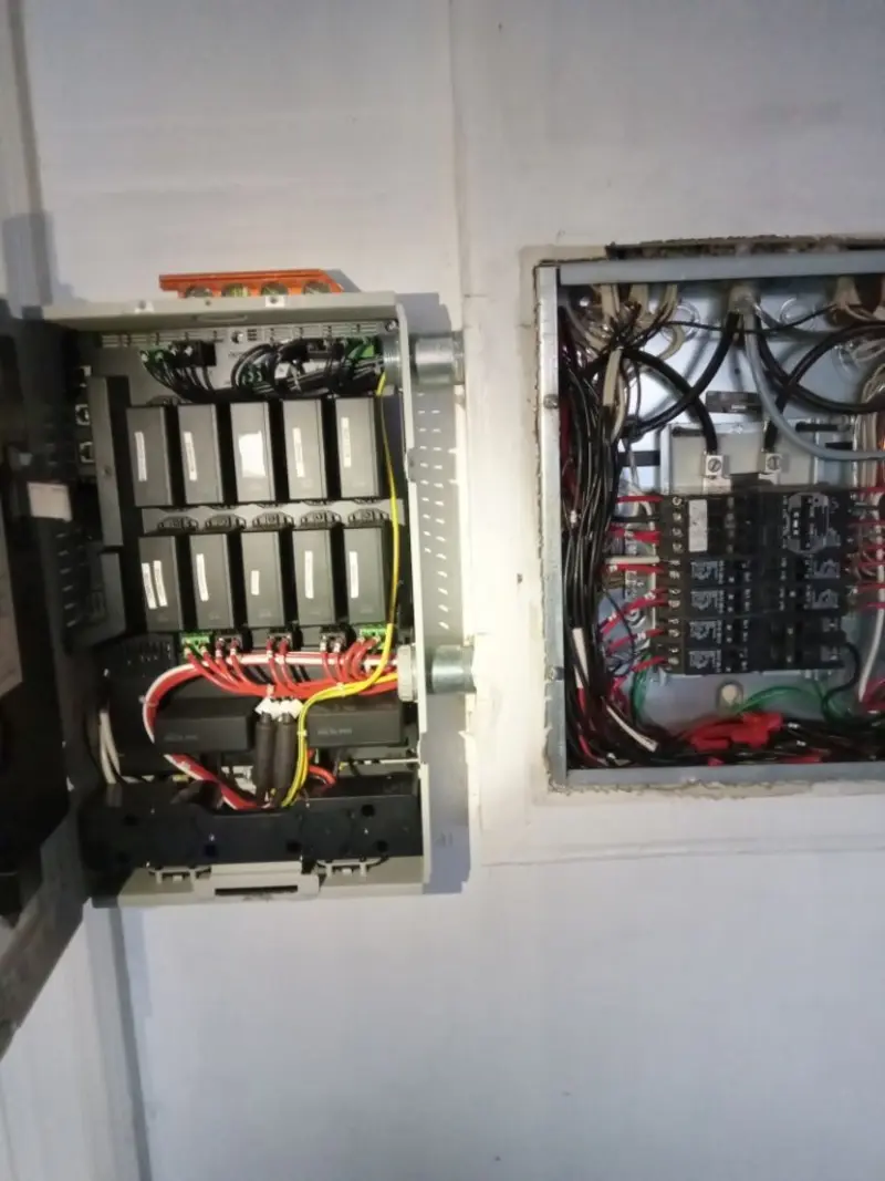 Electrical panel upgrade completed for Security Camera Wiring in Clarence